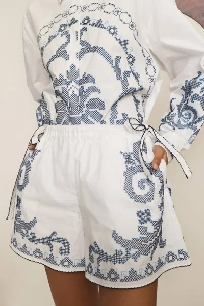 Alemais Hazel Embroidered Short In White
