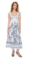 Alemais Hazel Smocked Embroidered Dress White In White
