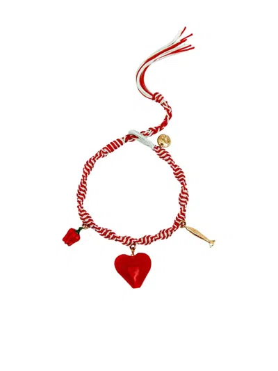 Alemais Heart Charm Bijoux Barcelet In Burgundy