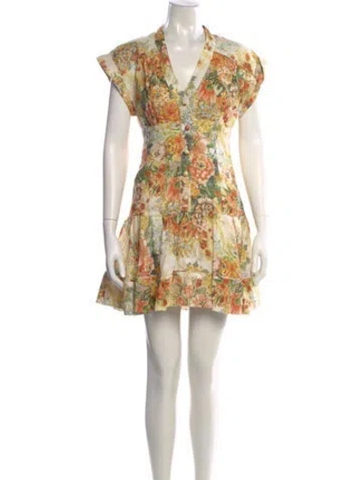 Pre-owned Alemais Hemp Mini Dress In Green