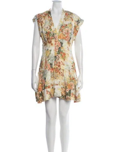 Pre-owned Alemais Hemp Mini Dress In Yellow