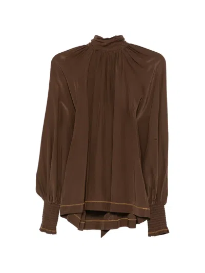 Alemais Bluse Mit Stehkragen In Brown