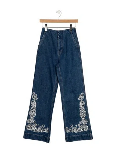 Pre-owned Alemais High-rise Wide Leg Jeans In Blue