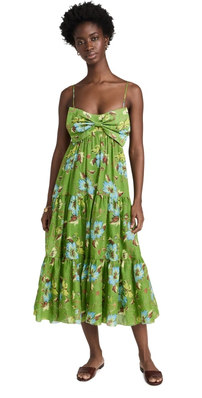 Alemais Hotel Lamu Midi Dress Palm In Green