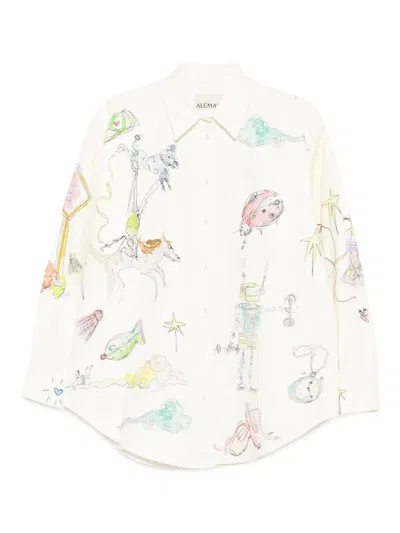 Alemais Illustration-print Cotton Shirt In Neutral