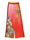 Alemais Inez Floral-print Side-stripe Trousers In Red