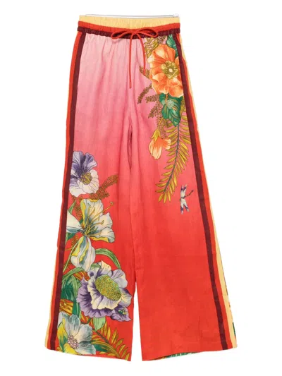 ALEMAIS INEZ FLORAL-PRINT SIDE-STRIPE TROUSERS