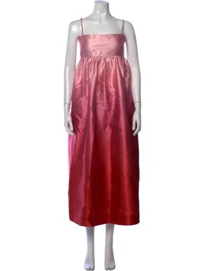 Pre-owned Alemais Inez Ombre Midi Dress Long Dress In Red