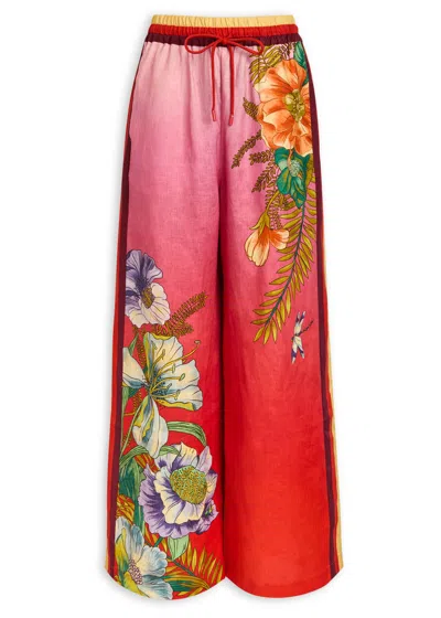 Alemais Inez Printed Flax Trousers