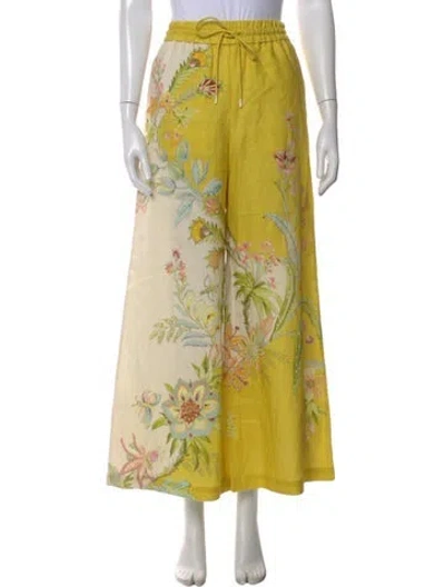 Pre-owned Alemais Ira Wide Leg Pants W/ Tags In Yellow