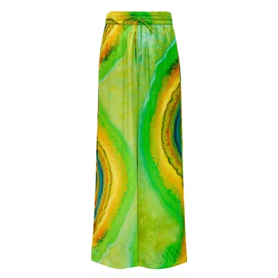 Alemais Iris Silk Pants In Green
