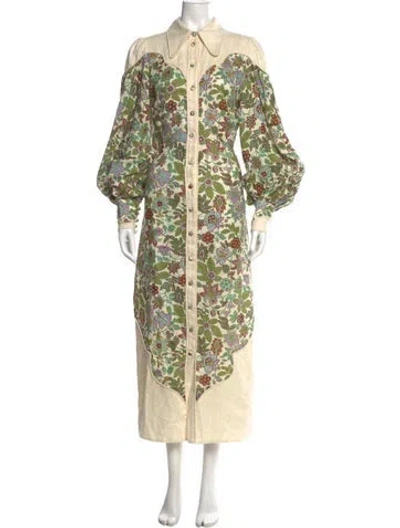 Pre-owned Alemais Isabella Long Dress In Neutral