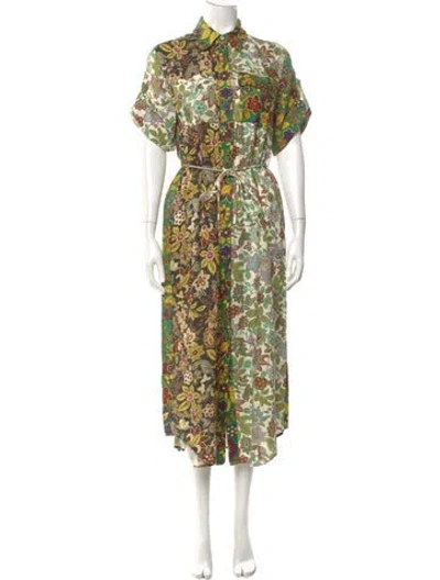 Pre-owned Alemais Isabella Patchwork Knee-length Dress In Neutral