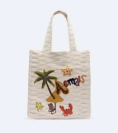 Alemais Alémais Island Cove Large Crochet Tote Bag In Beige