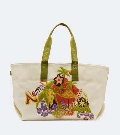 Alemais Alémais Island Cove Printed Cotton Canvas Tote Bag In Multicoloured