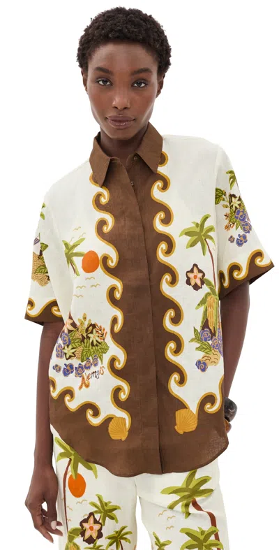 Alemais Island Cove Shirt Cream In Multi