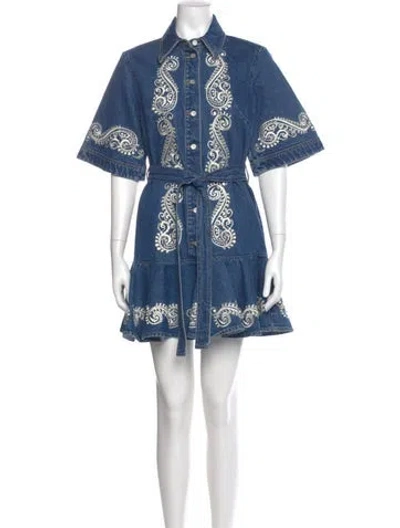 Pre-owned Alemais Jacones Mini Dress In Blue