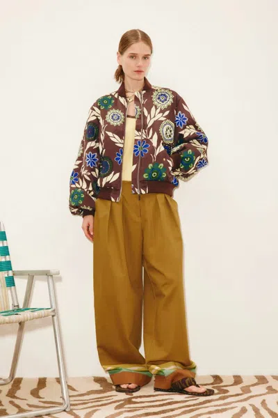 Alemais Jasper Bomber Jacket In Chocolate In Gold