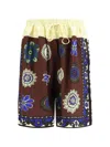 Alemais Jasper Floral-print Drawstring Shorts In Brown