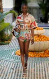 Alemais Jazz Embellished Linen Corset Shorts In Multi