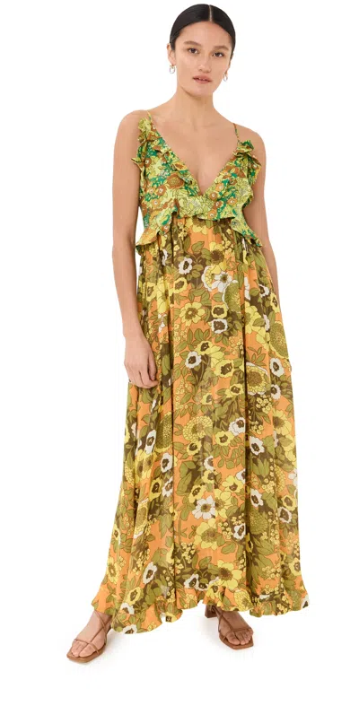 Alemais Jeff Spliced Frill Dress Multi In 橘色