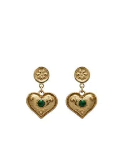 Alemais Jem Heart Drop Earrings In Gold