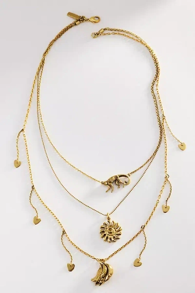 Alemais Jem Layered Charm Necklace In Gold