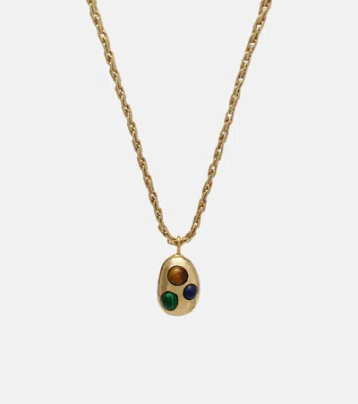 Alemais Alémais Jem Rainbow Embellished Pendant Necklace In Gold