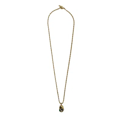 Alemais Jem Rainbow Stone Egg Pendant In Gold