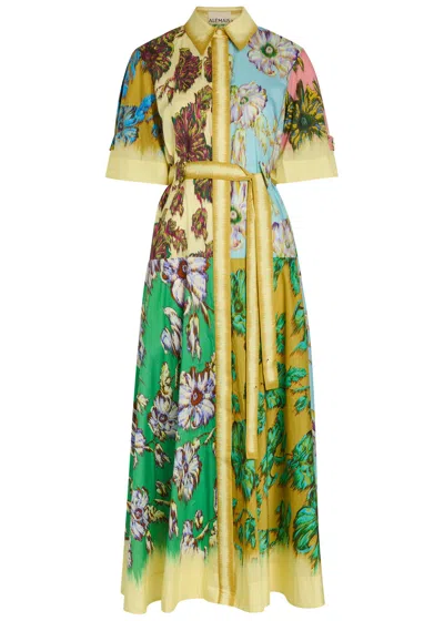 Alemais Jerry Floral-print Cotton Midi Shirt Dress In Multi