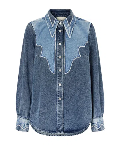 Alemais Jesse Embroidered Denim Shirt In Multi