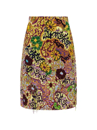 Alemais Joanna Embellished Midi Skirt In Multi
