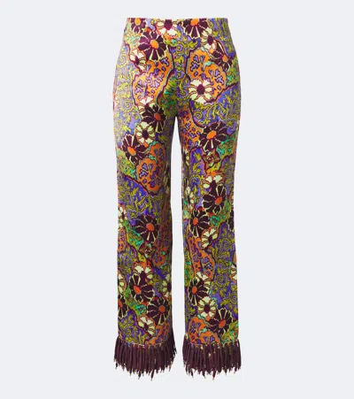 Alemais Alémais Joanna Fringed Printed Wide-leg Pants In Multi