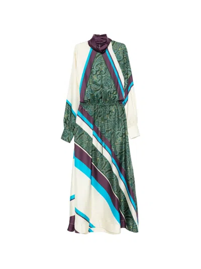 Alemais Joni Tie-detailed Printed Silk-twill Midi Dress In Multi