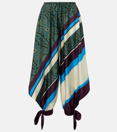 Alemais Alémais Joni Printed Silk Twill Balloon Pants In Green