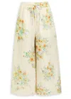 Alemais Juliette Embroidered Flax Trousers In Metallic