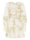 Alemais Juliette Embroidered Cotton Mini Dress In Nude