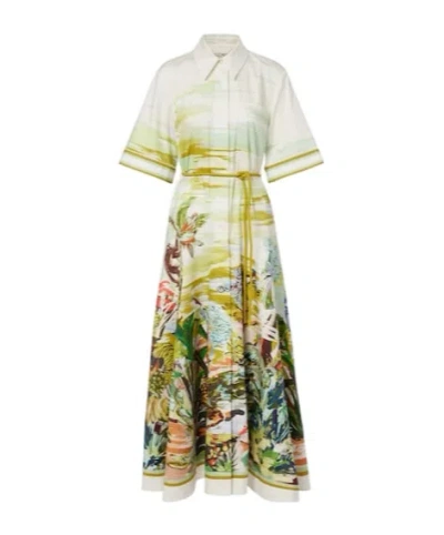 Alemais Jungle Boogie Printed Cotton-poplin Midi Shirt Dress In Multi
