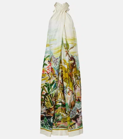 Alemais Alémais Jungle Boogie Halterneck Silk Maxi Dress In Multi