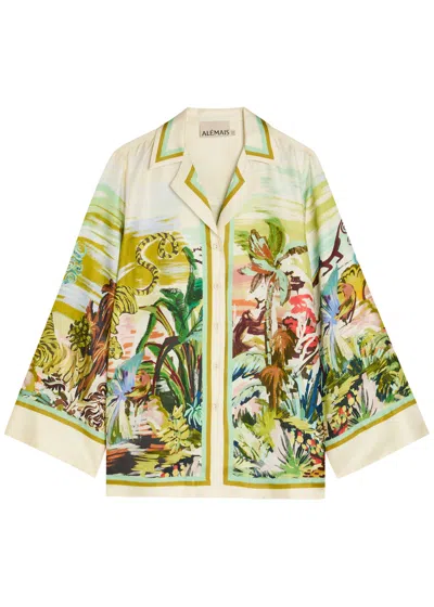 Alemais Jungle Boogie Printed Silk Shirt In Multi