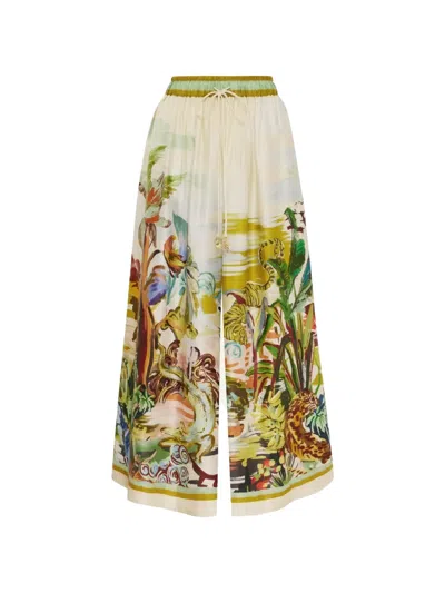 Alemais Jungle Boogie Silk Trousers In Multi