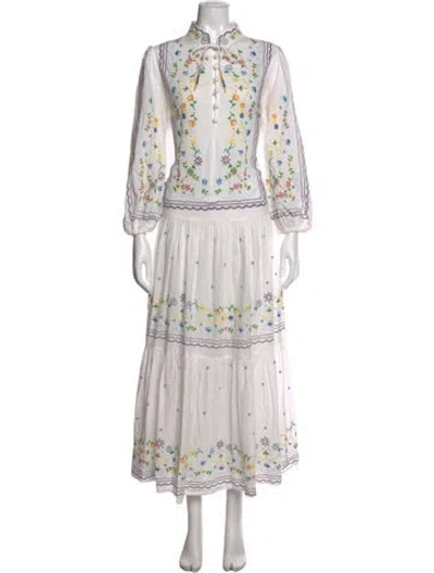 Pre-owned Alemais Juniper Long Dress In Neutral