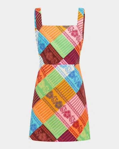 Alemais Kaleidoscope Linen Mini Dress In Multi