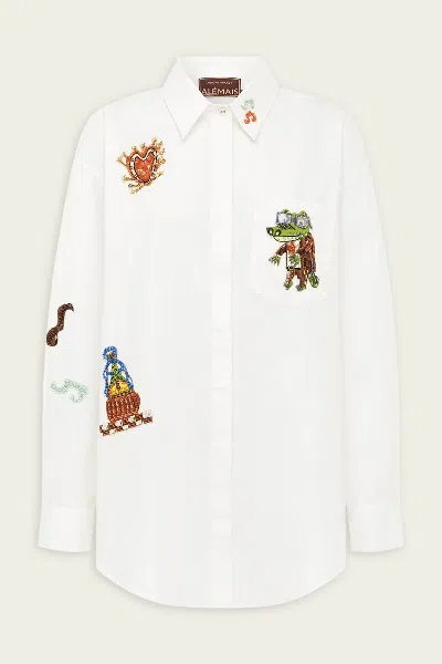 Alemais Katerina Embellished Shirt In Cream In White