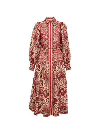 Alemais Kenny Floral-print Shirt Midi Dress In Multi
