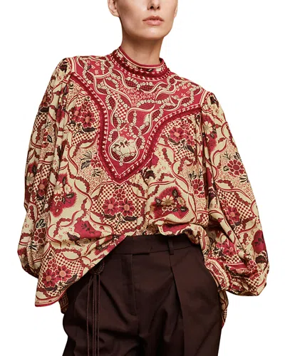 Alemais Kenny Floral-print Blouse In Red
