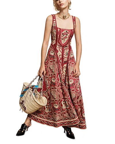 Alemais Kenny Floral-print Crepe Midi Dress In Red