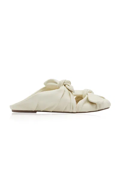 Alemais Alémais Knotted Leather Tie Slide Sandal In White