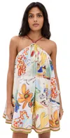 Alemais La Charrasca Organic-cotton Mini Halter Dress In Multi