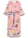 Alemais La Charrasca Printed Linen Midi Dress In Rosa Multi